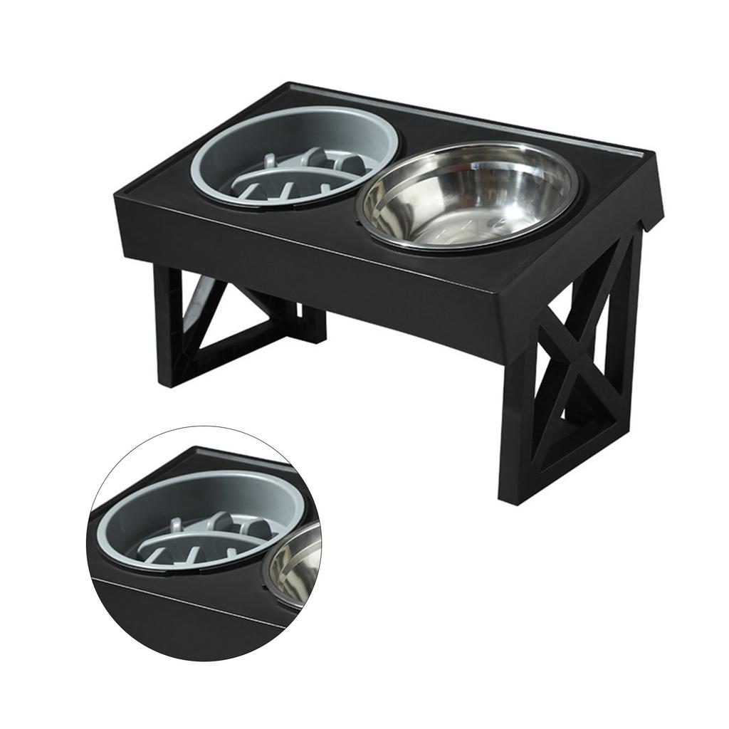 Gamelle surélevée pour chien 3 hauteurs réglables Soulagement de la pression Gamelle surélevée en acier inoxydable pour animal de compagnie chat