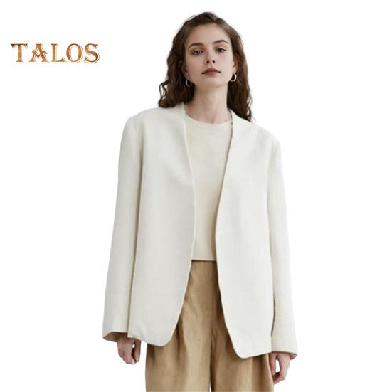 

Женский пиджак без воротника с длинным рукавом и открытым передом, однотонный свободный деловой кардиган, офисное формальное пальто XL