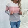 Casual Comfort and Versatility Early Fall Fashion Women's Long-sleeved Color Blocking Hooded Sweater