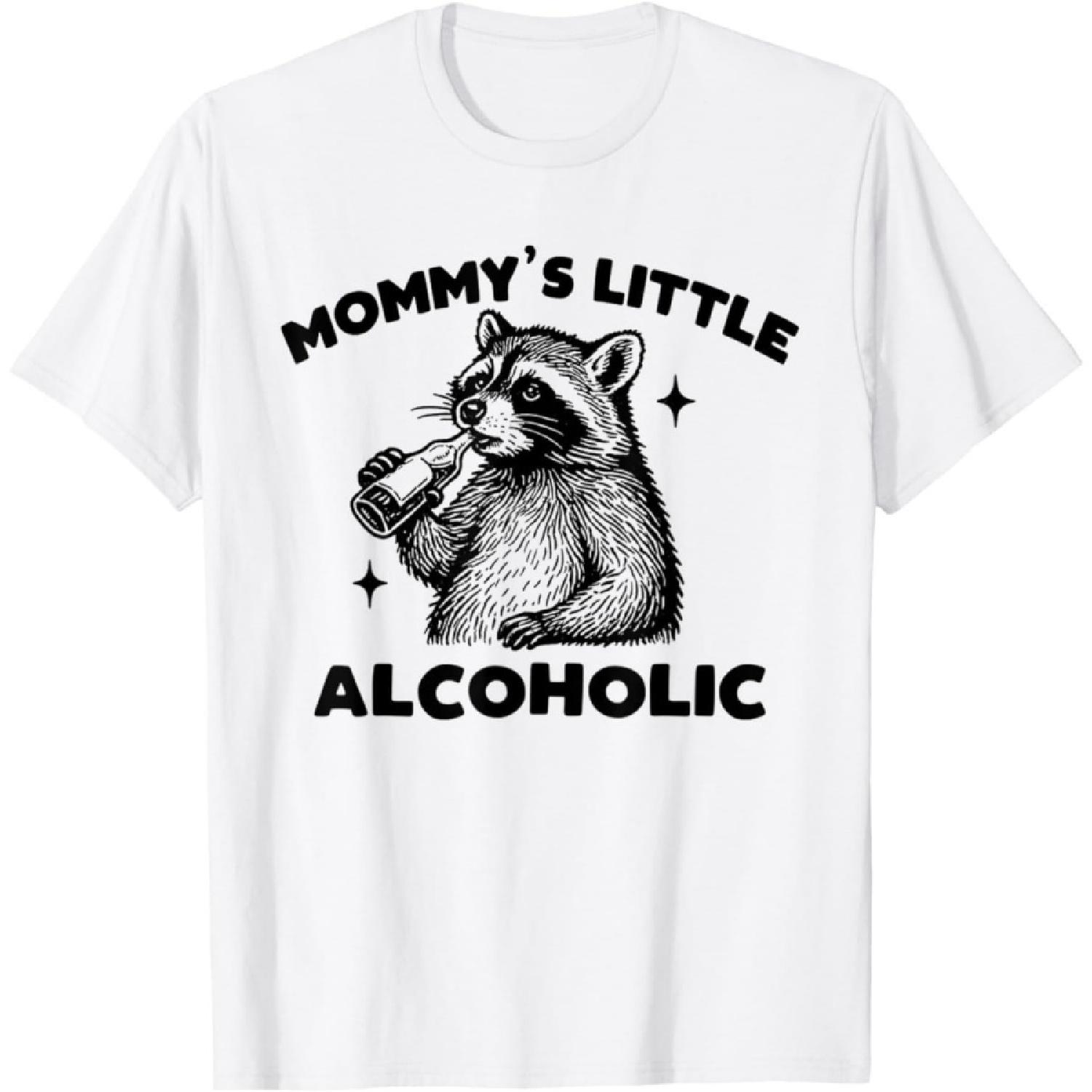 

PiWine Funny Mommy’s Little Alcoholic Cute Raccoon Meme T-Shirt XXXXXL білий