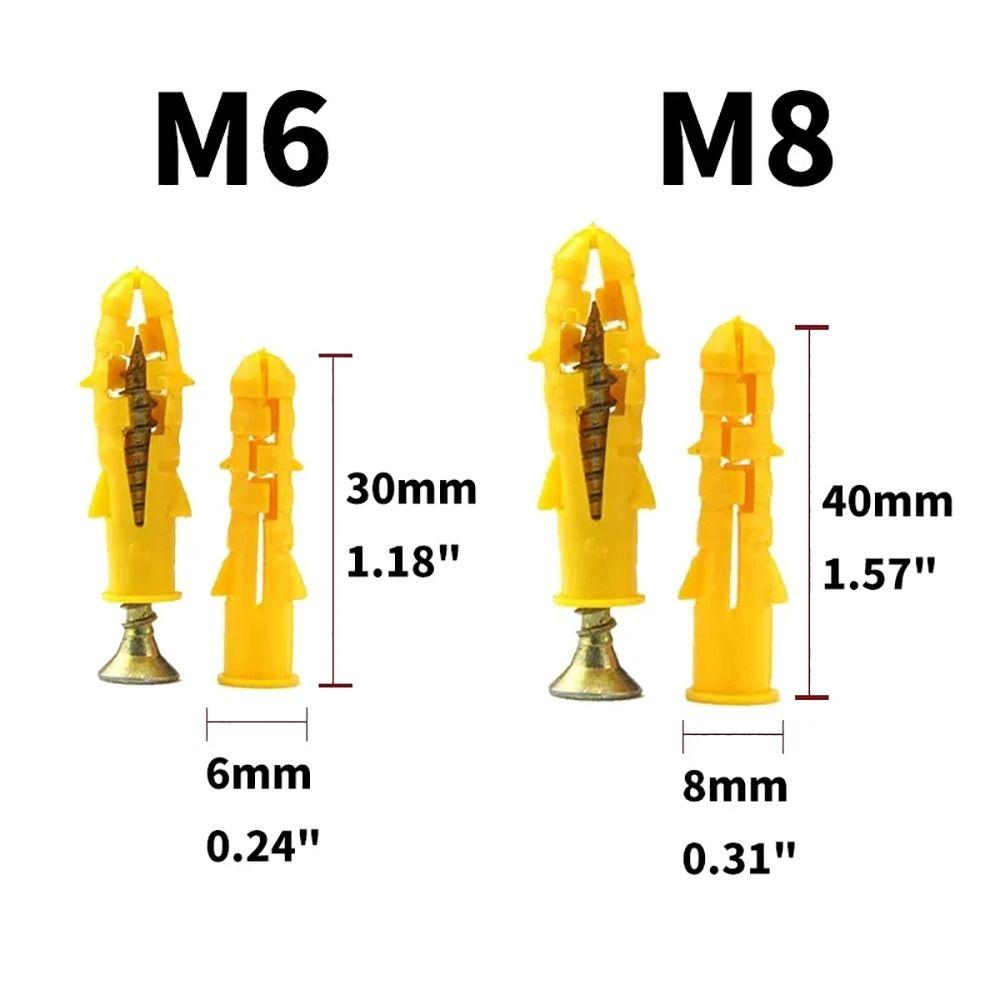50Sets Self Drilling Expansion Tube Nails M6 M8 M10 With Screws Expansion Bolt Pipe Heavy Duty Self-Tapping Flat Head Screws