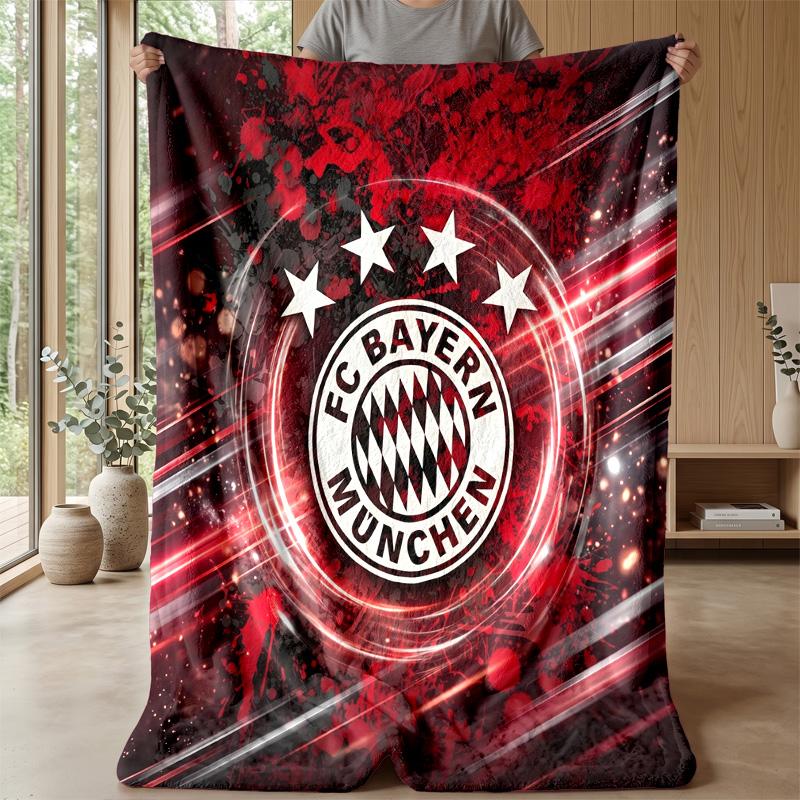 Bayern Munich Theme Blanket Soft Flannel Blanket Plush Throw Blanket Cozy Sofa Bed Blanket for Home Decor