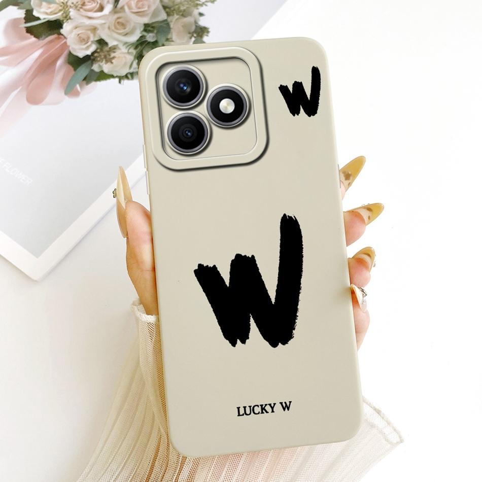 For Honor X8d Lucky Initial Letter Phone Case For Honor X8d X 8D 4G Soft Silicone Cases Bumpers