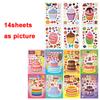 Make-a-Cake Sticker Sheets DIY Make Your Own Birthday Cake Puzzle Stickers for Kids Boys Girls Party Favor Games Toys Gifts