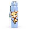 1PC Cute Deer Zipper Surprise Cartoon Portrait 750ml Color Plastic Sports Water Bottle Leakproof Flip Straw Lid Suitable for Sports Office Home Use