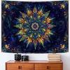 Boho Floral Mandala Tapestry for Bedroom Aesthetic Blue Bohemian Colorful Flower Wall Tapestry Purple Hippie Indian Small