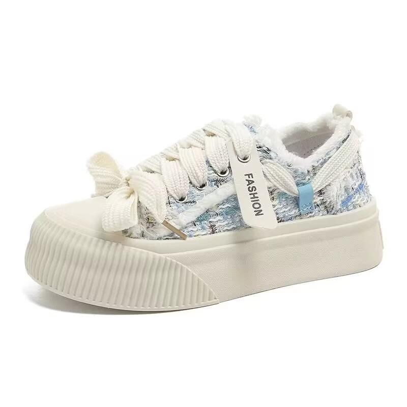 Little white shoes women's new thin breathable shoes with skirts thick-soled versatile canvas shoes