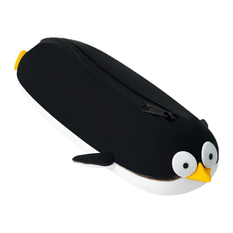 Silicone Penguin Pencil Case: Large Capacity, Waterproof, Portable & Cute Stationery Holder
