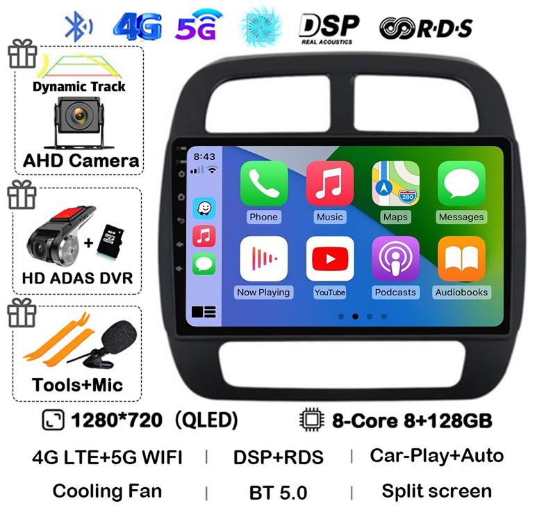 Android 14 Auto Carplay For Renault KWID K-ZE Dacia Spring 2015 2016 2017 2018 2019 Car Multimedia Player GPS Radio DSP Stereo