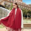 Wool Scarf Autumn and Winter Korean Style Cashmere Scarf Women's Winter New Style Women's Shawl Solid Color Scarf Versatile