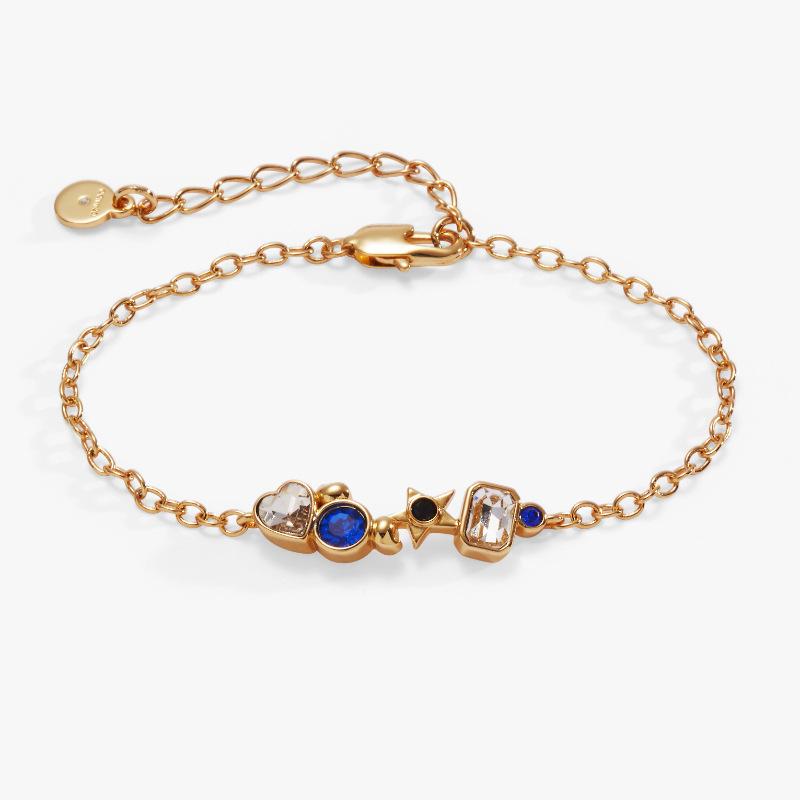 

Personalized Necklace Moon Eyes Sun Pendant Stacked Chain Necklace Electroplating 18K Gold Color Retention