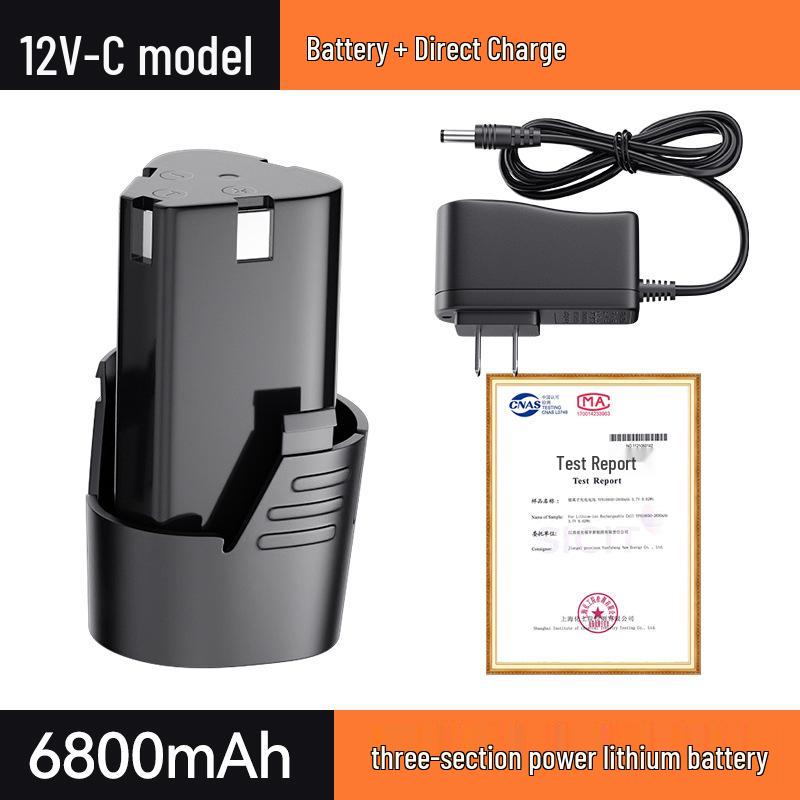 12V Cordless Drill with Lithium Battery Charger, Pistol Grip, and 16.8V/18V Battery for Rotary and Screwdriver Tasks