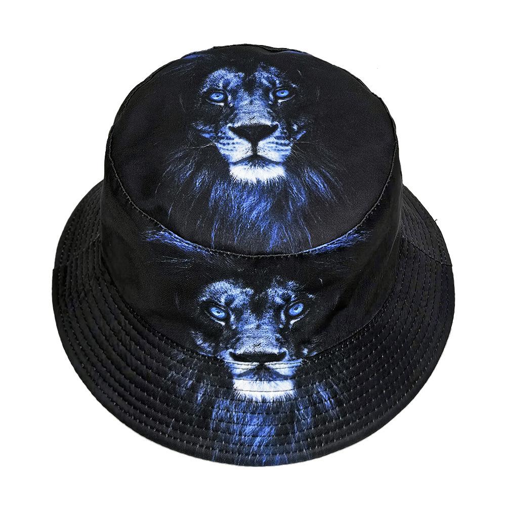 Lion Pattern Bucket Hat Unisex Travel Beach Sun Protection Fisherman Cap Streetwear Summer Foldable Panama Outdoor Skateboarding