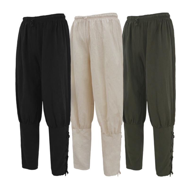Medieval Men's Retro Pirate Costume Pants for Cosplay and Performance