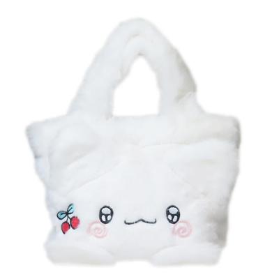 K Company Hanamaru Obake Fluffy Mini Tote Bag, Cherry, HO-FMT-SC, H16 X W23 X D8cm
