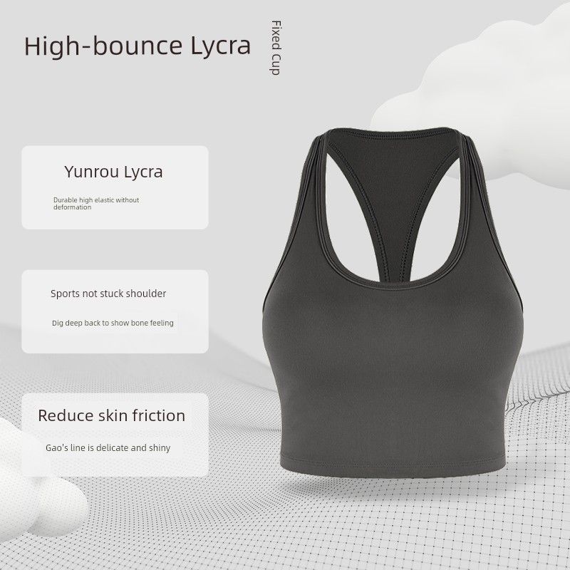 

Choc Kendall Girls Sports Intimates Women s Fashion Sexy Fitness Suit High Strength Bubble Wrap Backless Bra Vest M Titanium Gray