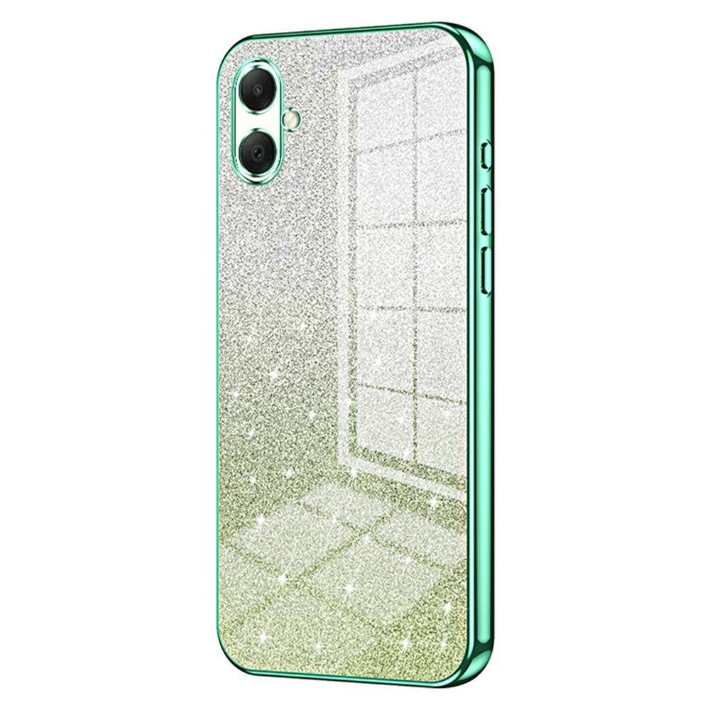 

For Samsung Galaxy A07 4G Case Electroplating Gradient Glitter TPU Phone Cover Green