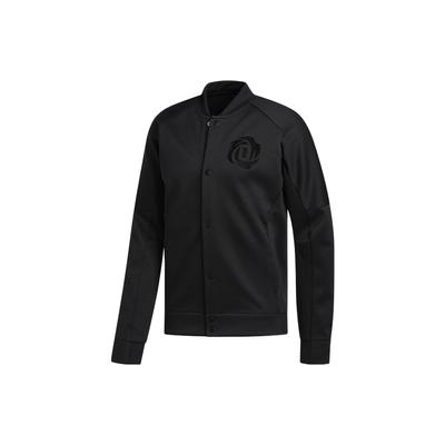 Derrick Rose Brand Logo Print V-Neck Jacket Men Jacket Black CW6898