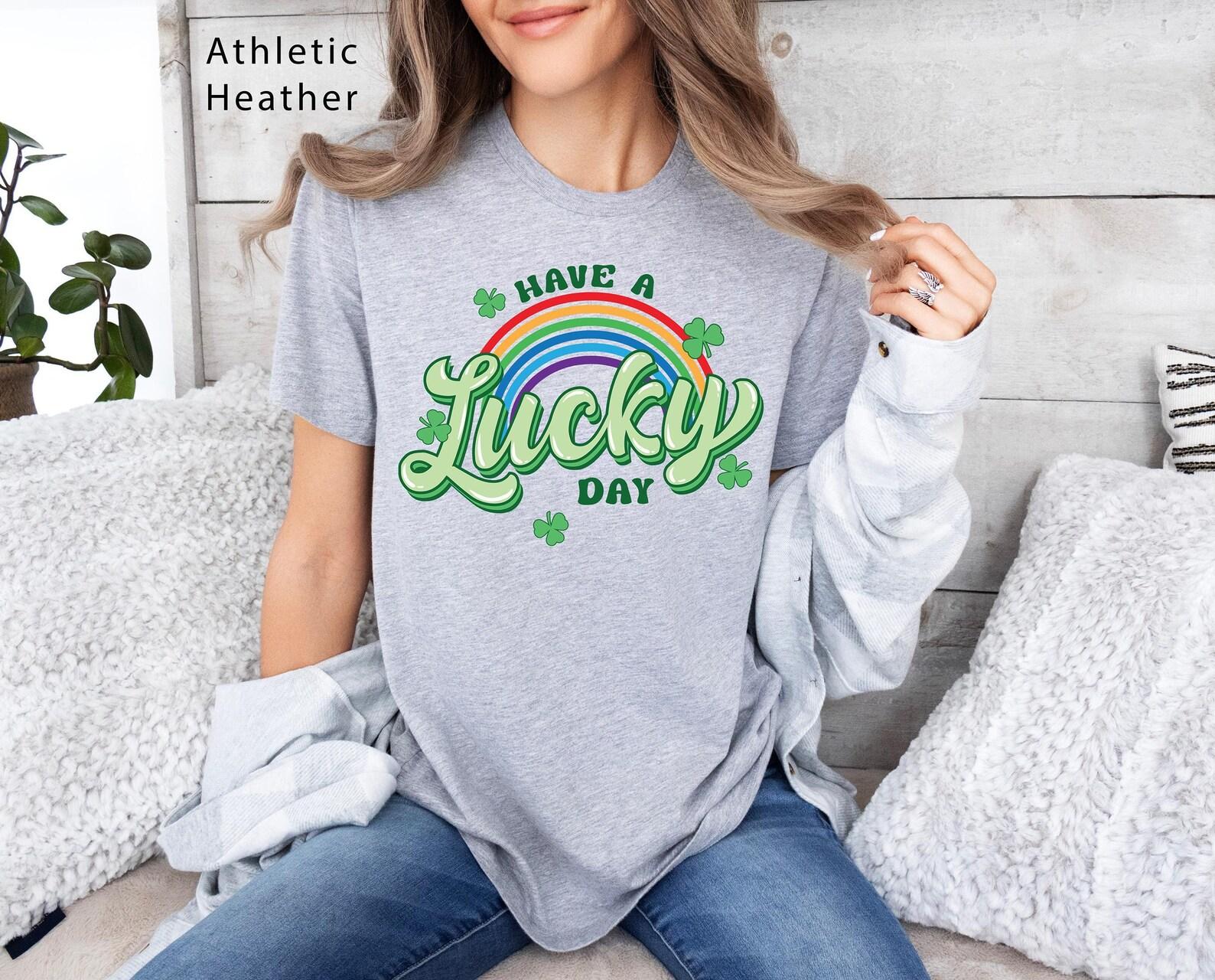 Have A Lucky Day St Patrick s T-Shirt | Rainbow Leprechaun Tee, Irish Holiday S