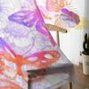 Butterflies And Flowers Painted Watercolors Tulle Sheer Curtains for Living Room Kitchen Decoration Voile Organza Curtains