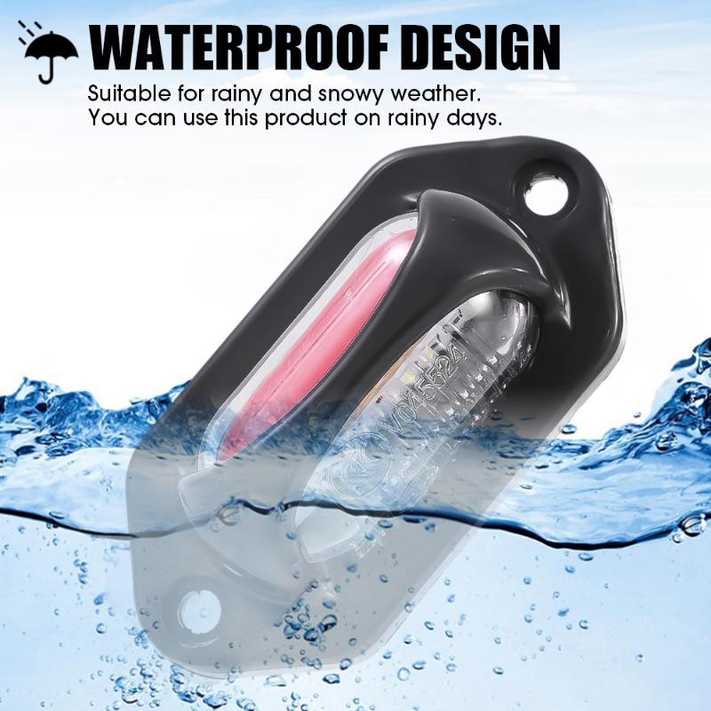 12-24V LED Car Truck License Plate Lights Waterproof White Red Side Marker Light for Car Motorcycle Van SUV Signal Tail Lamp