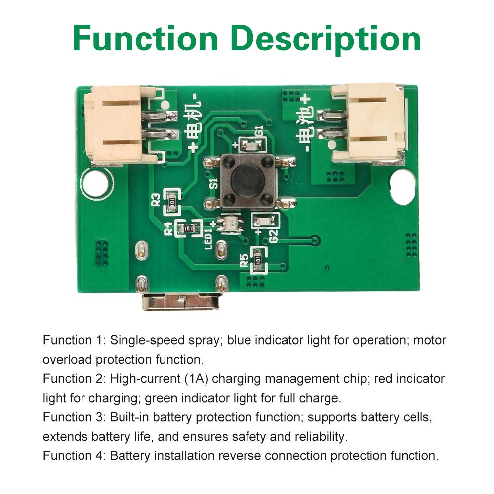 Type-C DC 5V Handle Spray Atomization Module Small Rechargeable Electric Sprayer Spray Control Board