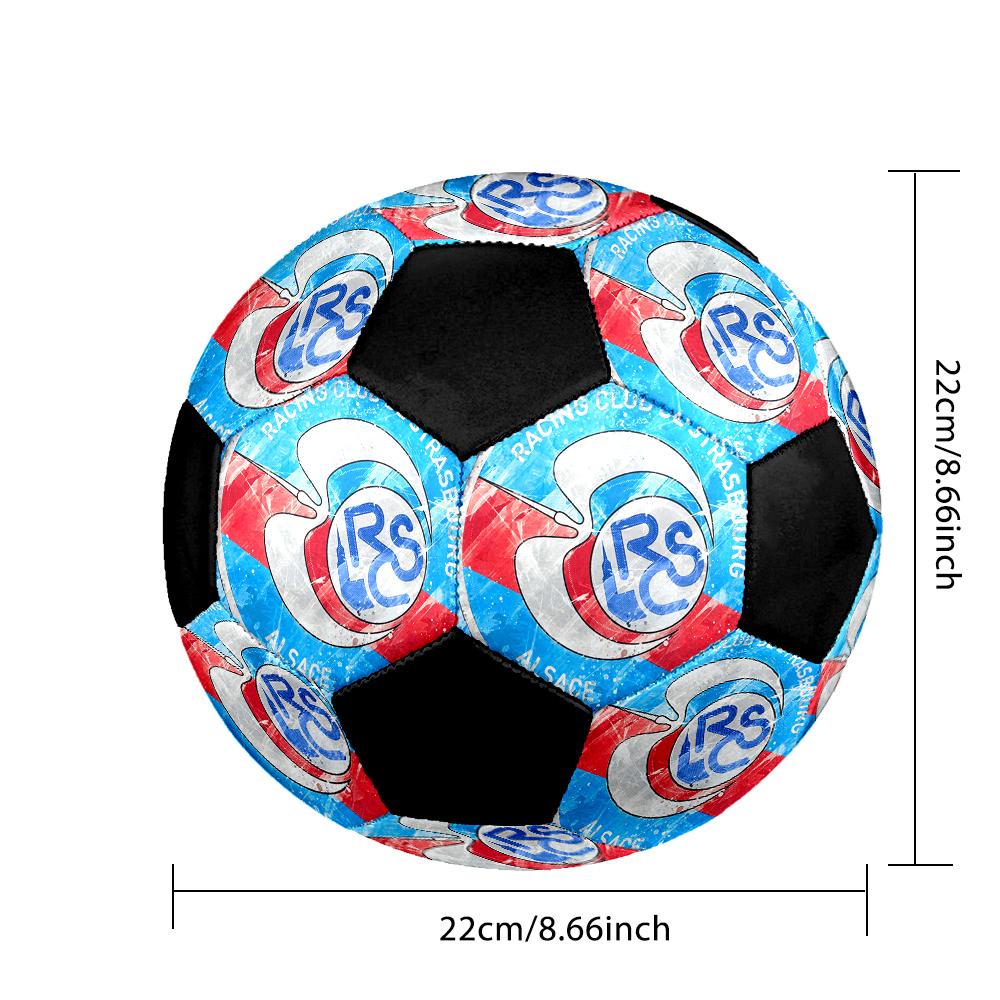 SIZE 5 RC Strasbourg Alsace Soccer Ball Colorful All Ages Machine Stitched PVC Competition Ready Durable High-Bounce