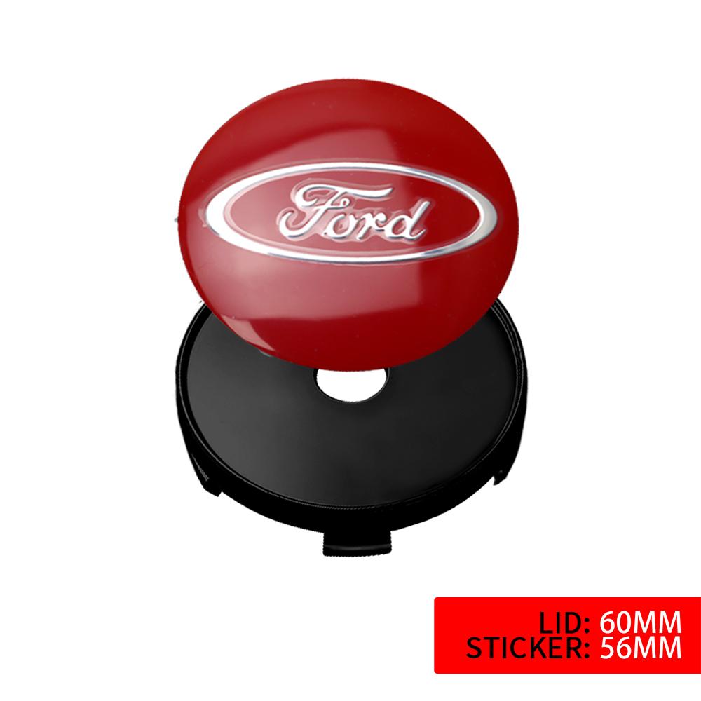 EWTJ7 4pcs 56/60mm Car Wheel Center Hub Caps Cover Badge Stickers Center Cover For Ford Fiesta Mondeo Fusion Explorer Escape Edge Kuga