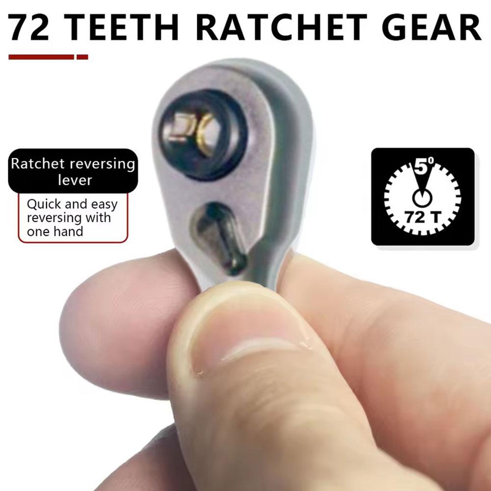 2-in-1 Mini Ratchet Wrench Adapter, Magnetic 1/4" Hex Bit Holder & 1/4" Drive For Socket, For Tight Spaces,Tools, EDC Ratch X6O5