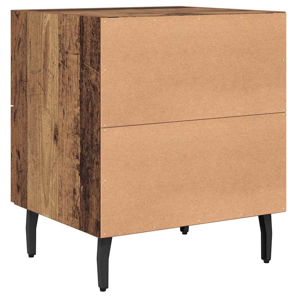 Nightstand Set of 2 Reclaimed Wood Look 40 x 35 x 47.5 cm Engineered Wood