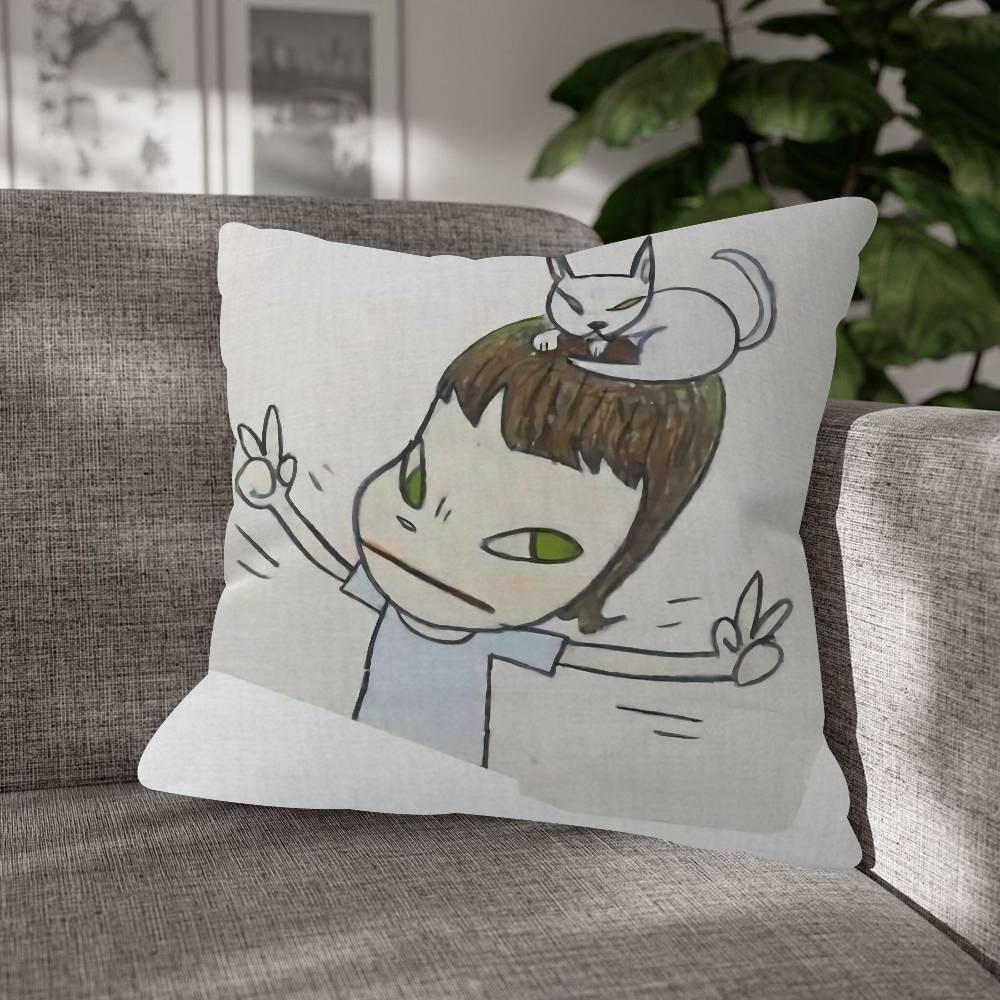 YYoshitomo Nara Pattern Cushions Pillowcase Polyester Cushion Cover Throw Pillow Pillowcover Home Car Sofa Decor