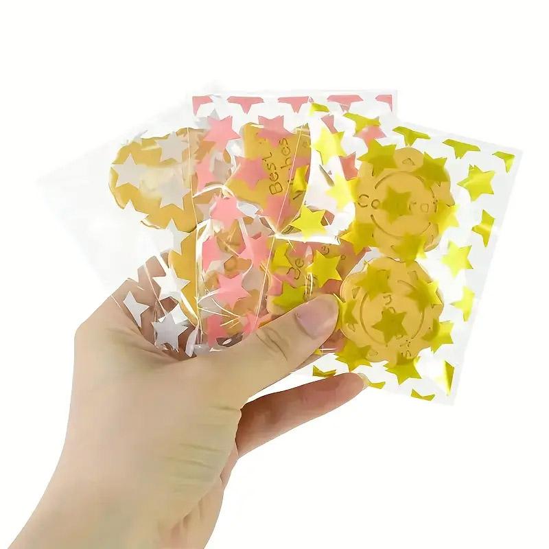 50/100pcs Multi-color Plastic Sealed Bags Birthday Parties Holiday Celebrations Family Cookies Snacks Self-adhesive Bags