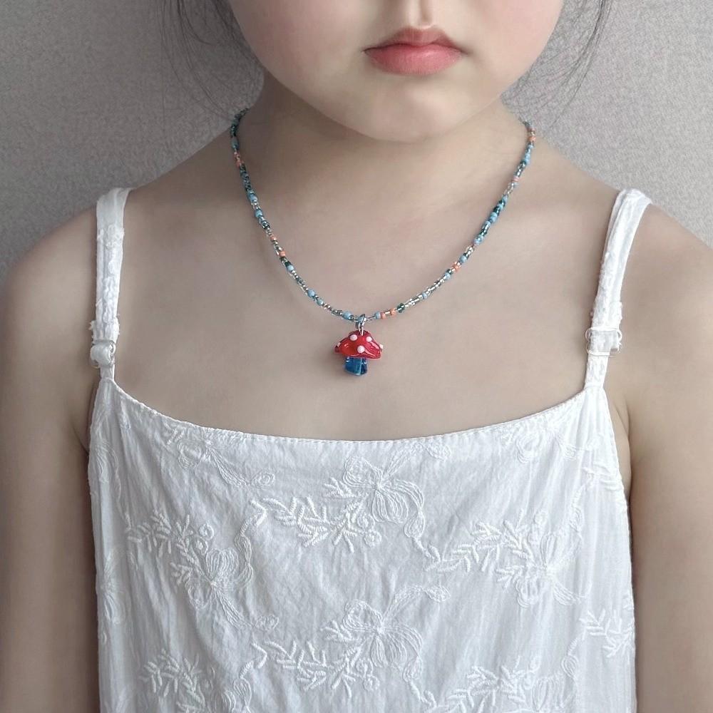 Various Fruit Pendant Necklace Rice Beads Pear Necklace Cute Persimmon Jewelry Gift