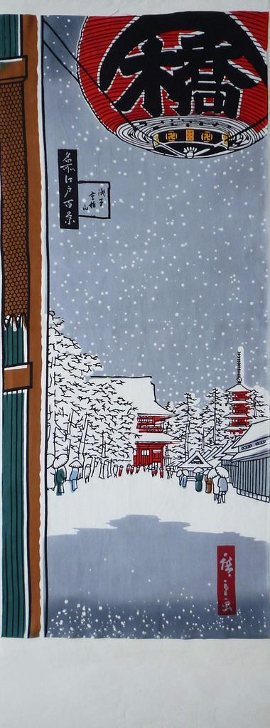 Todaya Shoten Pear-dyed Hand Towel "One Hundred Views of Edo" Asakusa 481