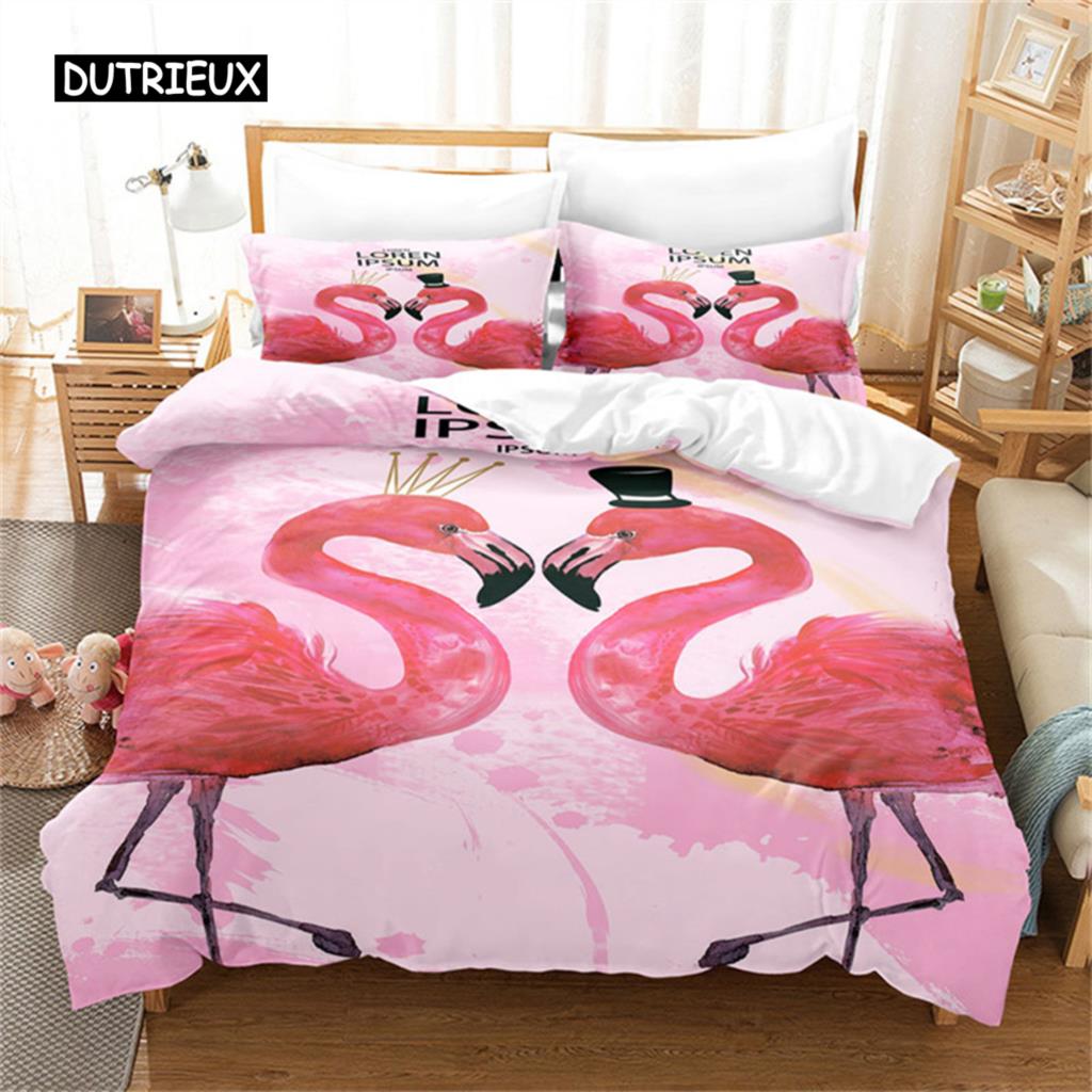 Romantische Schwan Bettbezug Mikrofaser Blume Bettwäsche Set Bettdeckenbezug Extra Groß Einzelbett für Liebhaber Schlafzimmer Romantische Dekoration