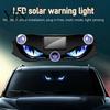 Universal Car Lighting Kit Solar Devil Eyes Light for Windshield, Window Warning Sign with Three Smart Modes, Atmosphere LED Digital Panel,