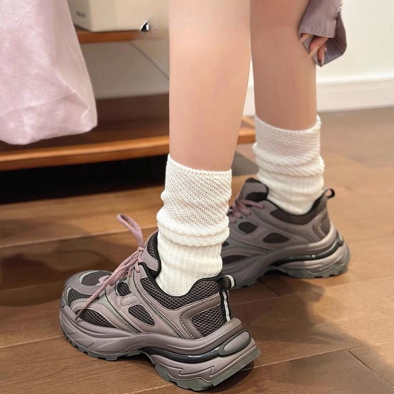 Leather Dad Shoes Women's Shoes Spring and Summer New Versatile Thick Heightening Casual Shoes Sports Shoes Women's