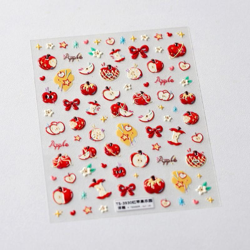 

Блестящие Привлекательные Фруктовые Сердцевины Милые Фрукты Бант Галстук Звезда Самоклеящиеся Наклейки для Нейл-арта Очаровательная Стразовая Маникюрная Наклейка 2