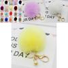 Luxurious Charm Key Ring Rabbit Fur Ball Pompom For Cell Phone And Car Keychain