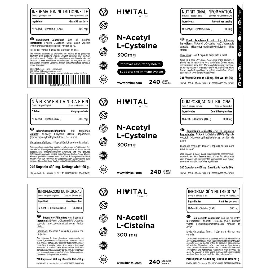 N-Acetyl L-Cystein 300 mg | 240 vegane Kapseln