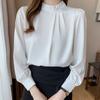 Navava Women Pearls Decorated Shirred Long Sleeve Blouse Nb3011