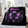 Custom Name Butterfly Theme Printed Blanket - Perfect for Couch, Bed, Travel & Outdoor Use | Machine Washable, Cozy & Durable.