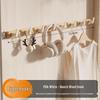 Off-White Walnut No-Punch Wall-Mounted Coat & Hat Rack