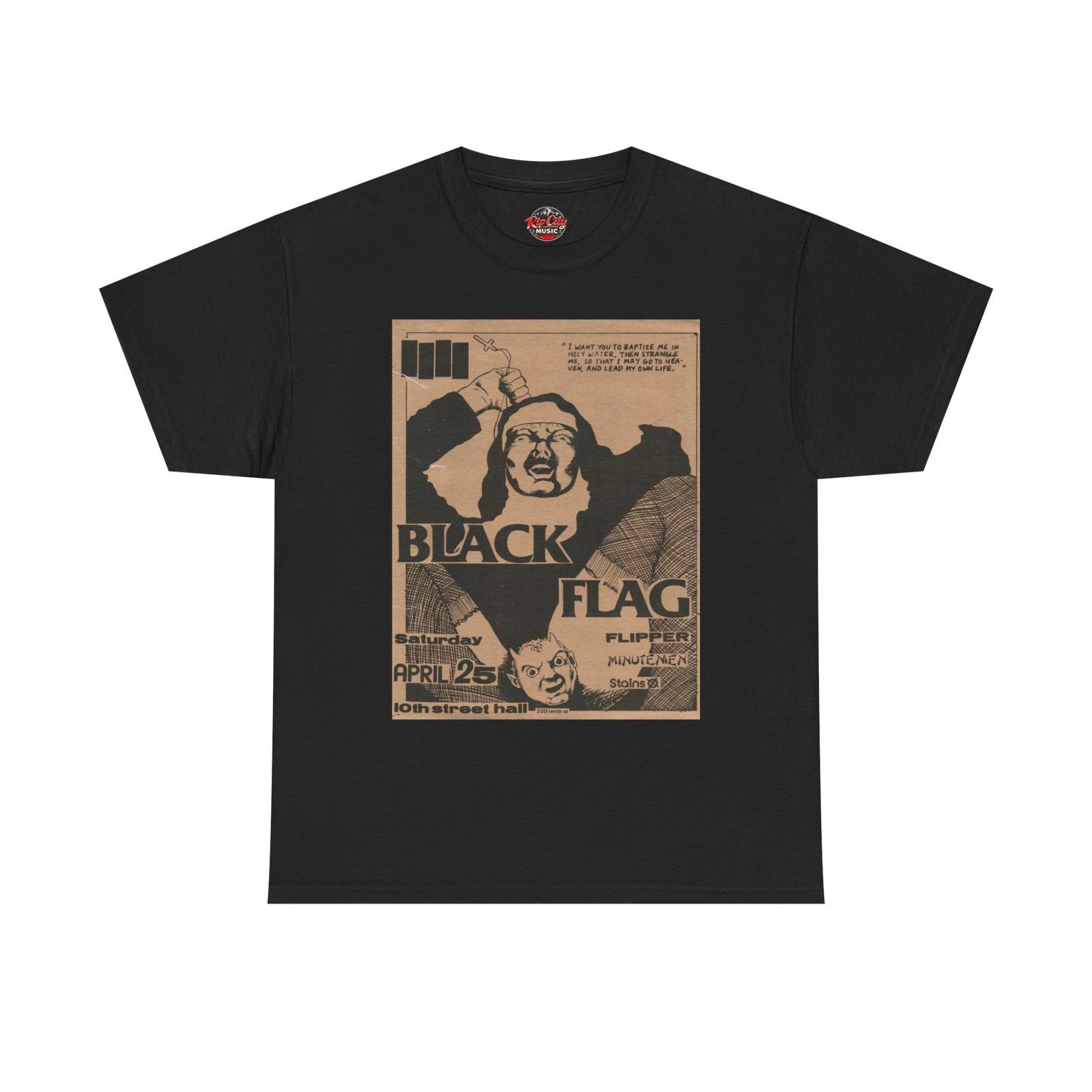 Black Flag Apr 25 10th Street Hall San Francisco CA Retro Concert Poster T-Shirt XXL