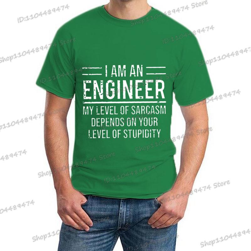 "I Am An Engineer" Graphics Men's Clothing Summer Fashion Funny Engineer Slogan Tops Tees Short Sleeve Hippie Homme Camiseta