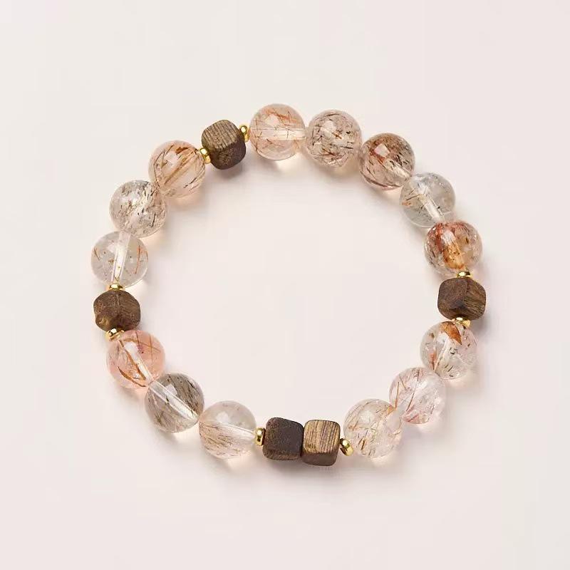 Ethnic Style Black Gold Super Seven Crystal 10MM Bracelet