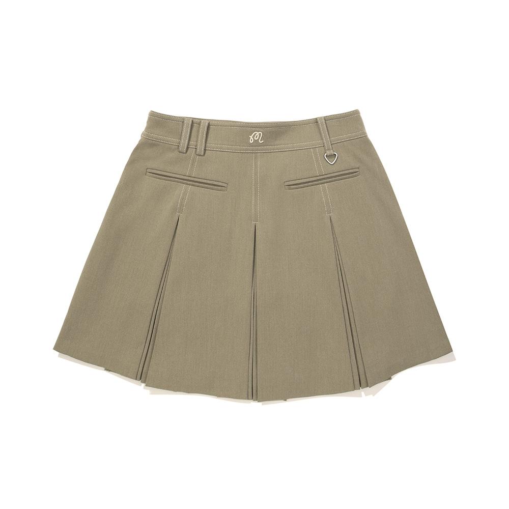 MALBON GOLF Women'S A-Line Pleated Skirt Beige (Woman)