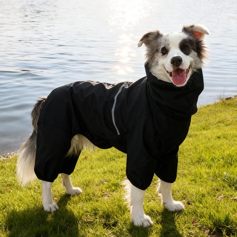 Large Dog Raincoat  Puppy Waterproof Windproof Rainproof Hooded Raincoat Medium Large Dog Labrador Retrievers Rain Jacket