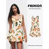 Za2025 Summer New Women Clothes Sleeveless Balloon Hem Print Straight Collar Short Dress 0085190 089