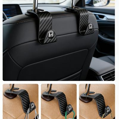 2Pcs Car Hidden Seat Hook Multi-Purpose Carbon Fiber Texture HJ544 Car Seat Back Creative Multi-function On-Board Hooks